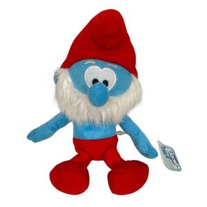 The Smurfs Plush Papa Smurf Cartoon Stuffed Animal 14" Nanco 2010